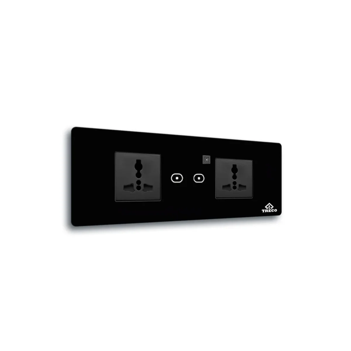Treco two touch switch board with two sockets