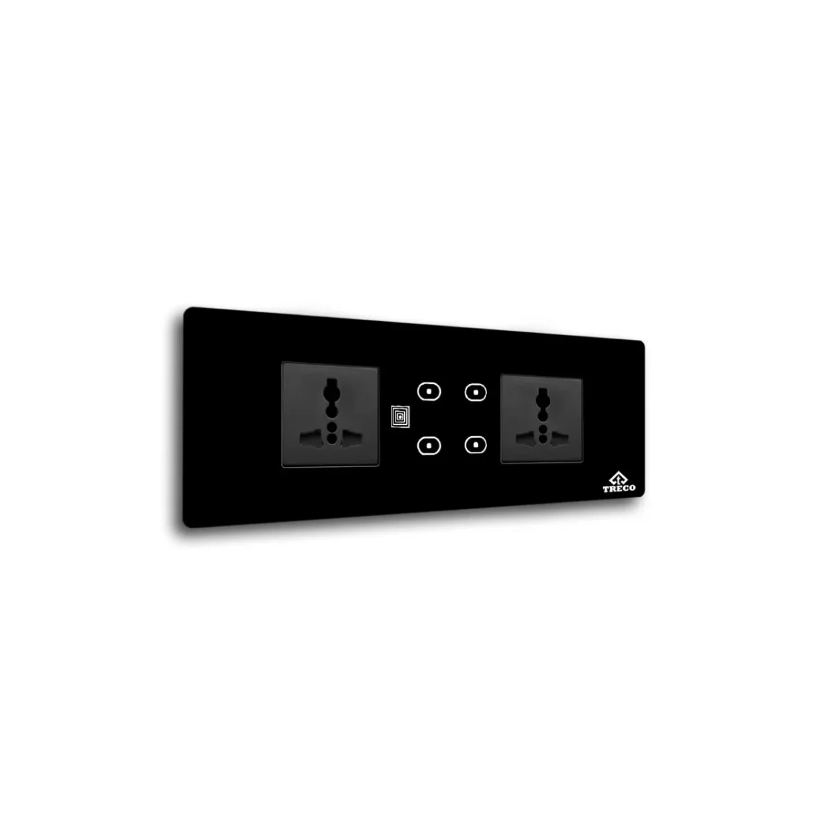 Treco four touch switch board with two sockets