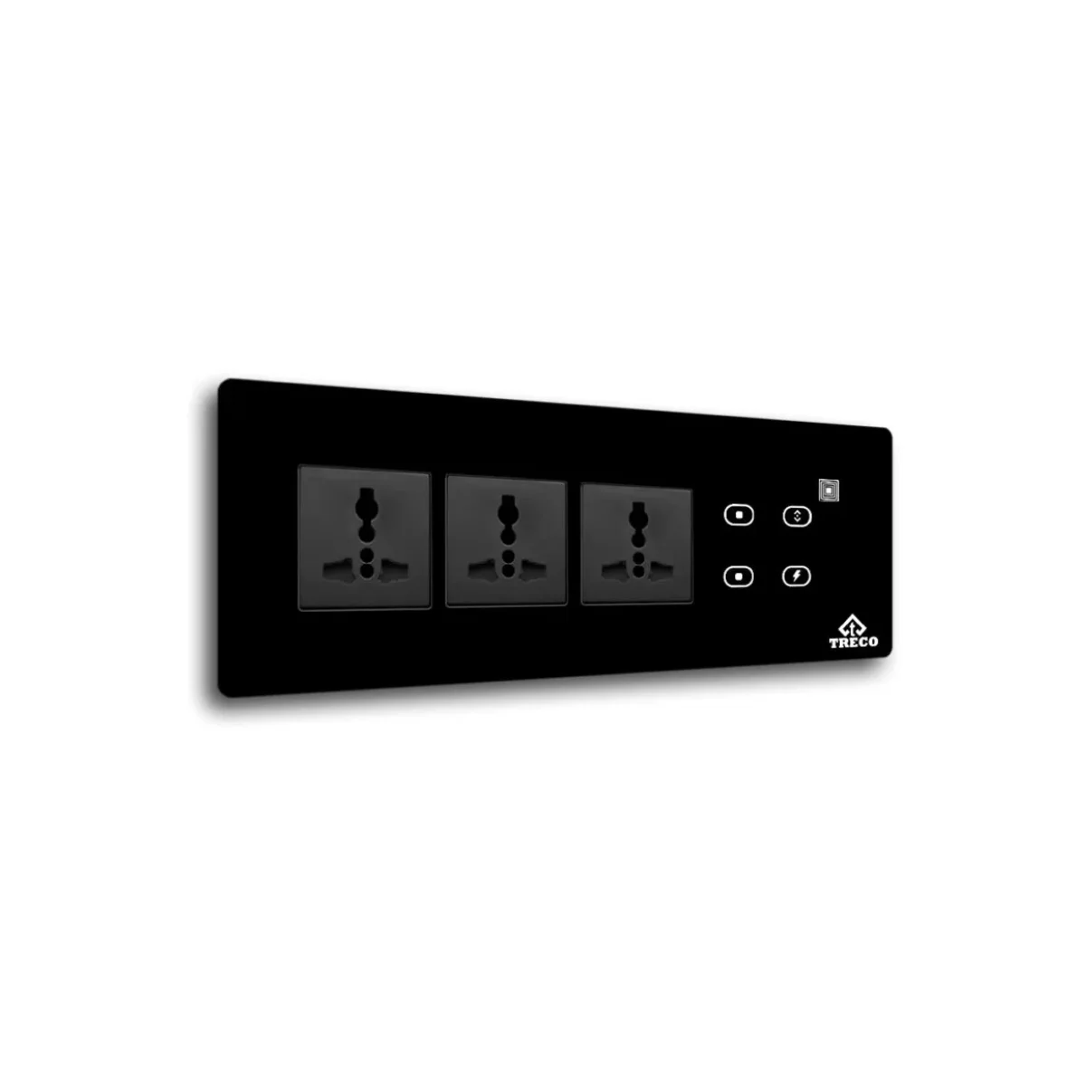 Treco four touch switch board with three sockets