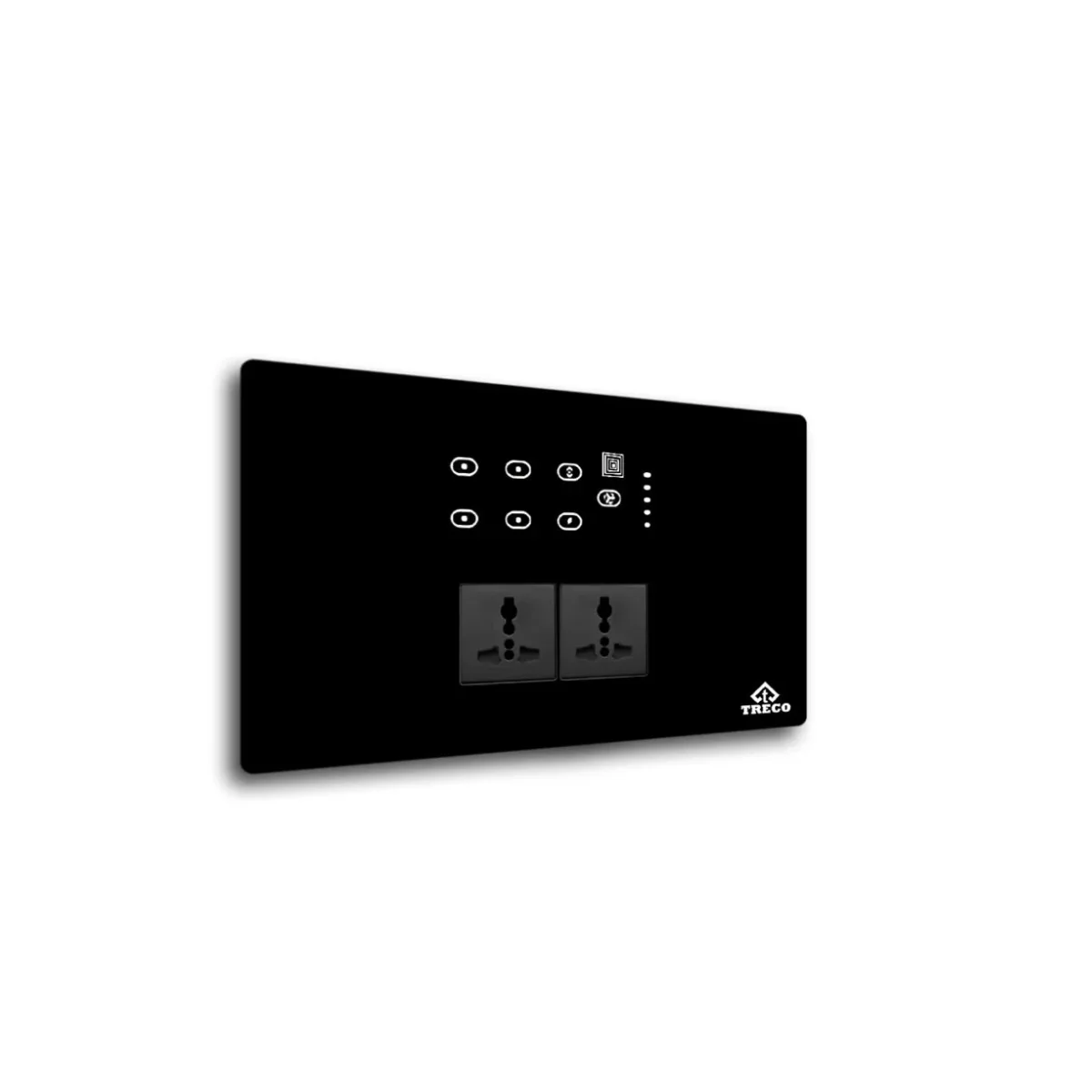 Treco six touch switch board with fan control and two sockets