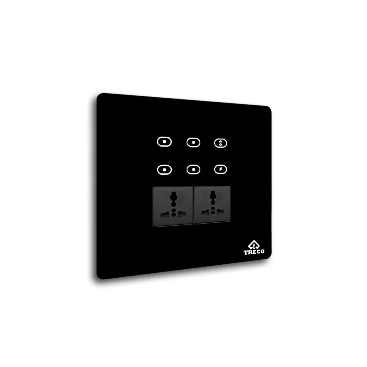 Treco six touch switch board with two sockets