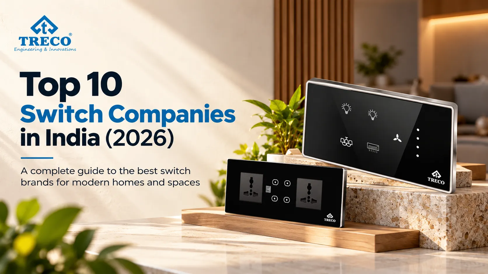 Modern modular and touch switches for comparing top switch companies in India in 2026